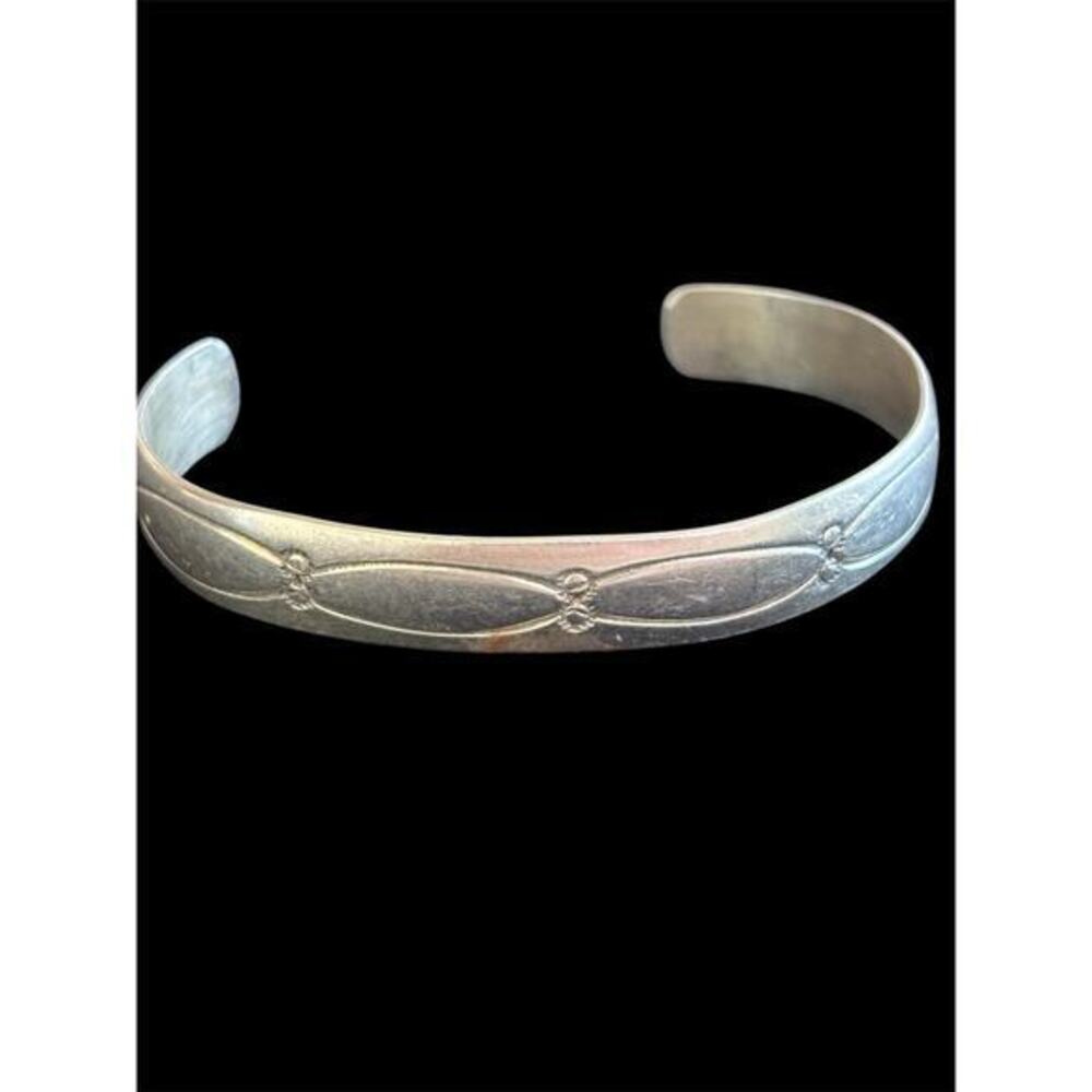 Vtg Sterling Silver LAG Zuni Signed OP Cuff Bracelet 16.20g